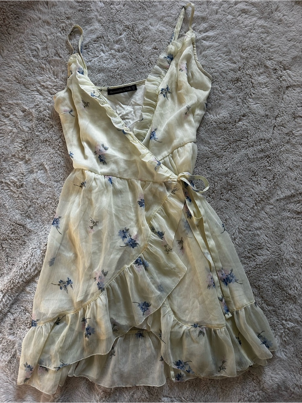 Abercrombie & Fitch Pale Yellow Floral Mini Dress